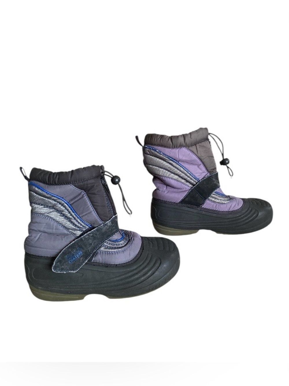 Buster Brown Purple & Gray Kids Snow Boots  Hook-and-Loop Strap  5 Shoes Youth